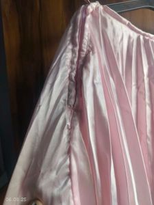 Pink Pleated Midi Skirt