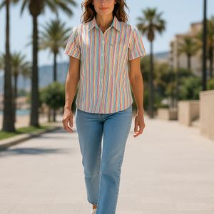 Lacoste Stripe Button Down Shirt