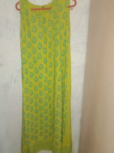 Lime Green Sleeveless Kurta