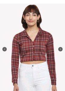 Red Plaid Crop Top