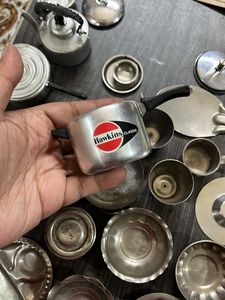 Vintage Miniature Stainless Steel Kitchen Set