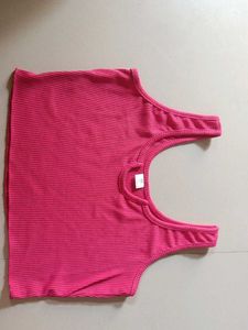 Pink Ribbed Tank Top