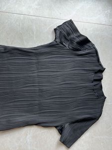 Black Textured Bodysuit Top