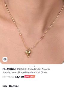 PALMONAS 18KT Gold Plated Heart Necklace