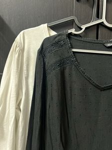 Black and White Long Sleeve Top Combo 2