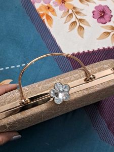 Beautiful Golden Party wear Clutch