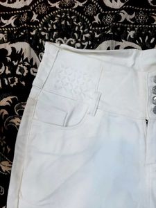 White Colour High Waist Jeans