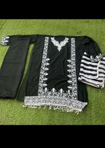 Black &amp; White Salwar Suit material