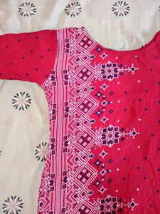 Magenta High Neck Kurta