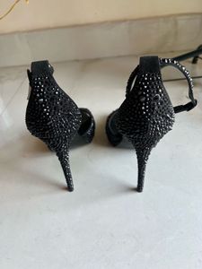 Steve Madden Black Embellished Heels