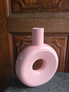 Pink Donut Vase Pure Ceramic