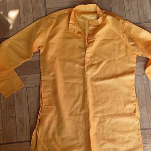 saffron Cotton Kurta