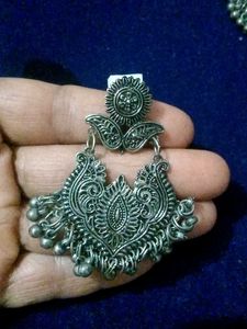 Silver Plated Jhumka Earrings