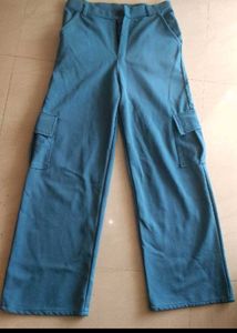 Blue Cargo Trousers &  Modal Top.