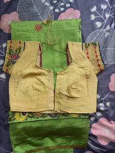 elegant embroidery saree with blouse