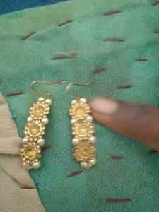 Elegant Gold Tone Drop Earrings