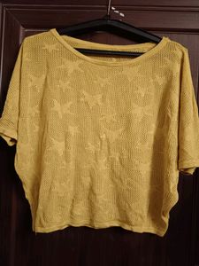 Yellow Loose Pattern Short Top