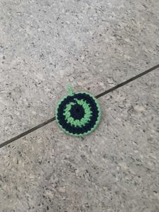 Crochet Coaster - Green &amp; Navy