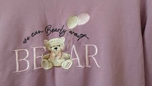 Cute Mauve Teddy Bear Sweatshirt🧸