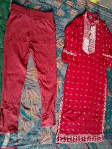 Elegant Maroon Kurta With Straight Pant