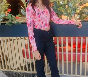 Printed Pink Top For Womens