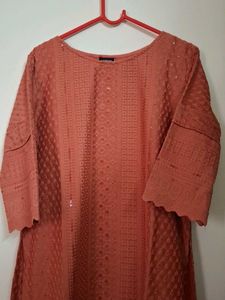 Sea Green And Brick Red Kurtas