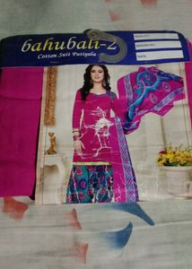 Pinky Green Suit Salwar Dupata Set Material