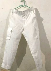 straight fit white cargo
