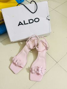 ALDO Pink Floral Ankle Strap  Stiletto Sandals