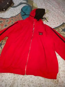 Men Or Women Vibrant Red Winter Sweatshirt Hoodie