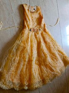 Gold Dress with Flower