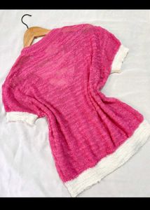 Pink V-Neck Knit Top