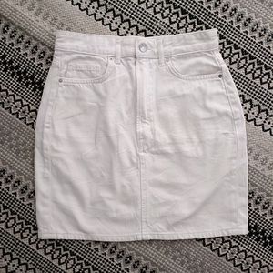 White Denim Mini Skirt