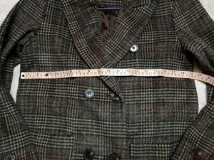 Long Overcoat Checked Pattern