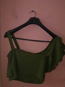 Olive Green Crop Top