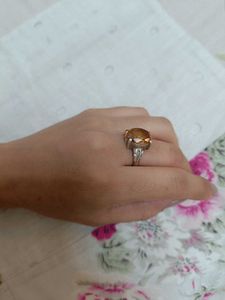 Pure Silver Ring with precious stone