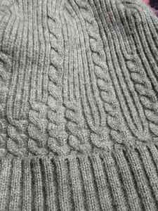 Gray Knit Beanie Hat