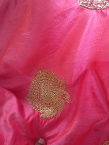 Rain Pink Colour Saree With Double Tone Colou