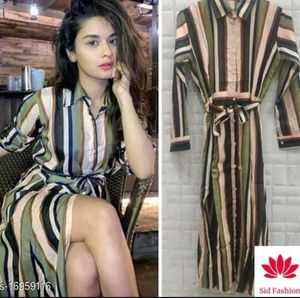 A Line Striped Dress