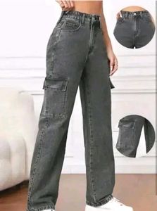 Grey Cargo Jeans