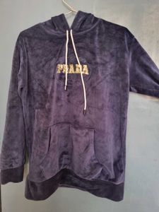 Velvet Navy Blue Hoodie