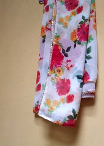 Floral Print Dress With Dupatta