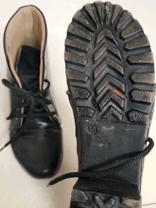 Black Leather Boots - UK 6, 2inch Heels