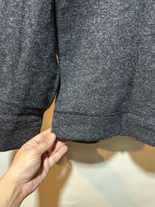 Gray Crewneck Sweater with Pocket
