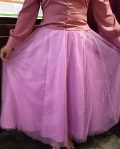 Purple Silk Organza Skirt Or Can Be Wear As A Lehe