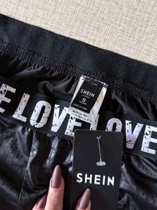 Co ord Love Print with leather leggings