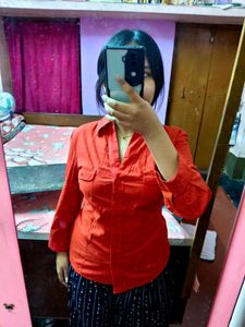 Imported Red Button Down Shirt