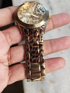 Guess Orignal Gold Tonned Animal Print Watch