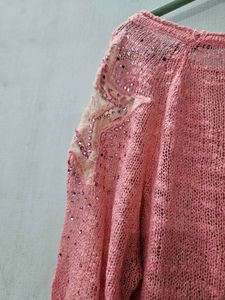 Coral Knit Top
