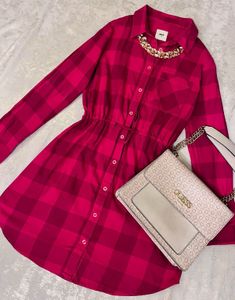 Pink Shirt Dress